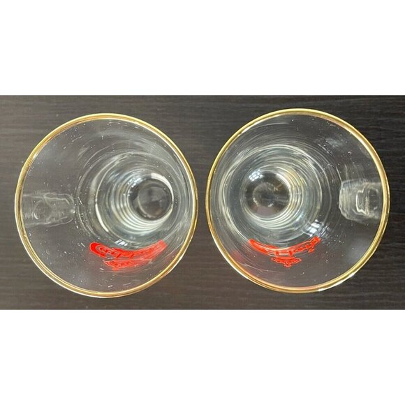 Vintage Danish Carlsberg Red Logo 16 oz Gold Rim  Beer Glasses Denmark set of 2 - Picture 3 of 6